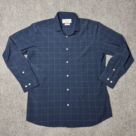 Mizzen + Main Leeward Button Up Shirt XXL Trim Fit White Blue Made USA - Picture 3 of 7